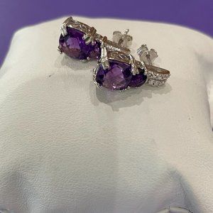 STS 925 Amethyst Stud Earrings